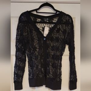 NWT Black Lace Cardigan - Forever 21 - Size: M